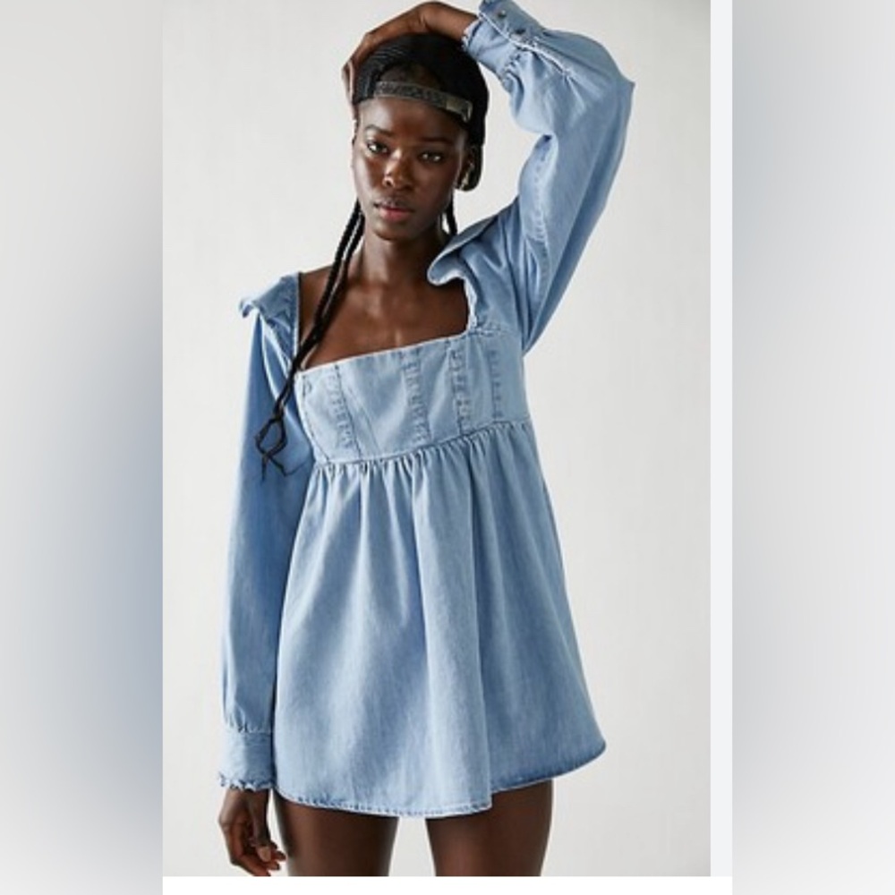 Free people about you denim top dress tunic NWOT